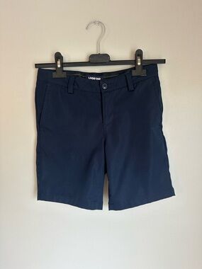 Lands End School Uniform Shorts Boys Stretch Active Chino Adj Waist Size 10 Navy